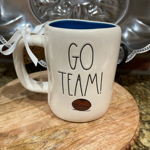 Rae Dunn Peanuts  GO TEAM double sided mug - snoopy woodstock football NEW - Picture 1 of 6